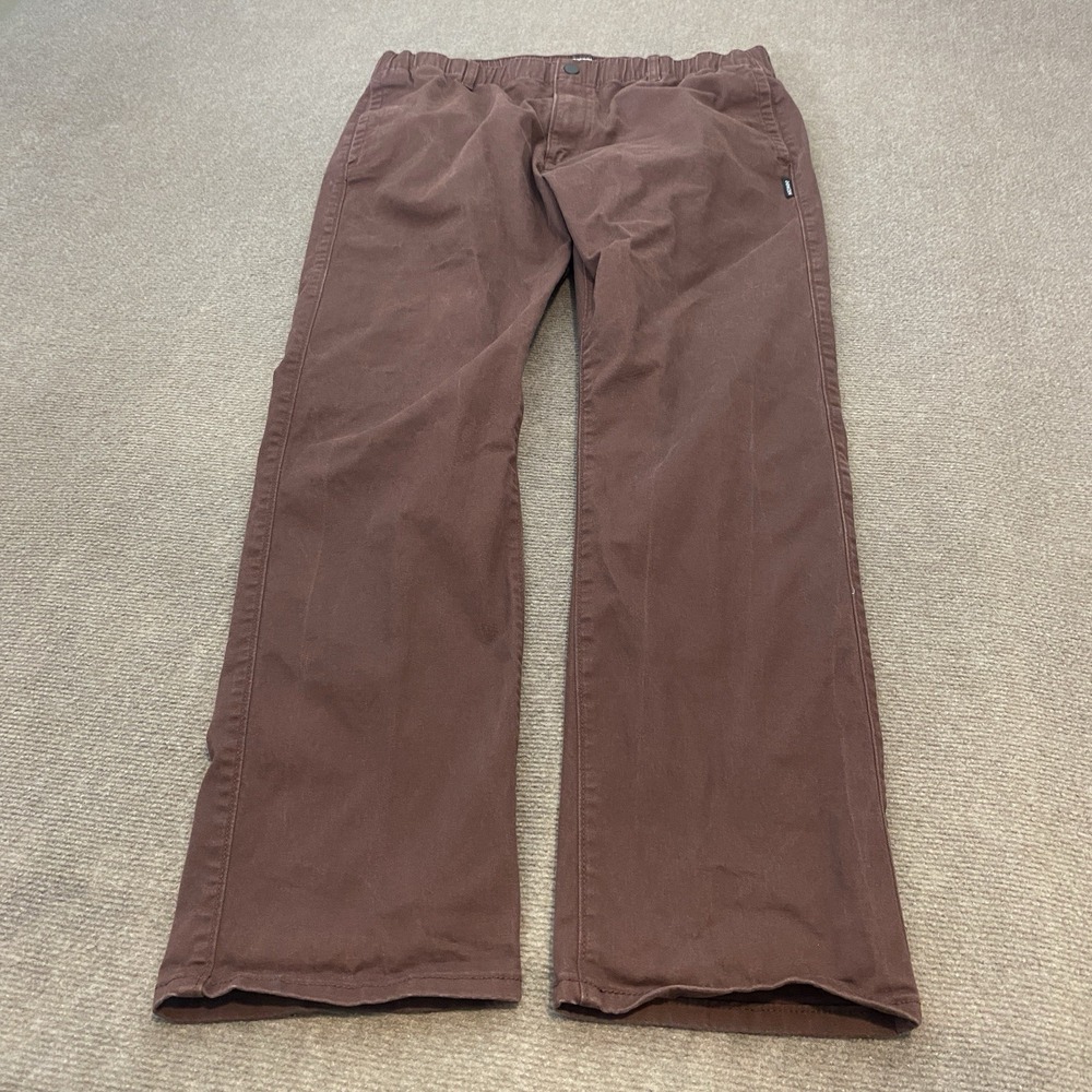 Denizen by Levi Men's Chino Pant Size Large Brown Elastic Waist 30" Inseam